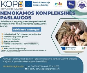 NEMOKAMOS KOMPLEKSINĖS PASLAUGOS VISAGINO GYVENTOJAMS