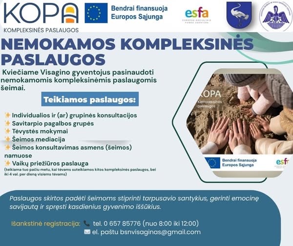 NEMOKAMOS KOMPLEKSINĖS PASLAUGOS VISAGINO GYVENTOJAMS